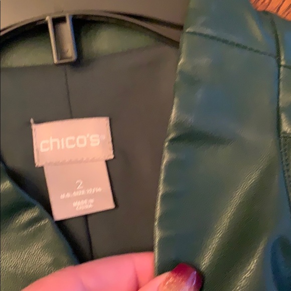 Jewel green faux-leather jacket - Picture 6 of 7